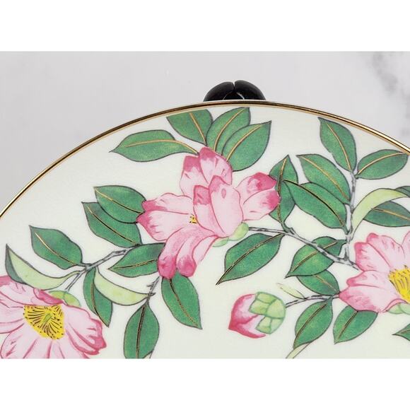 Satsuma Sasanqua & Thrush Garden Of The Orient 7 1/2" Asian Plate Japan - Picture 7 of 15